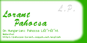 lorant pahocsa business card